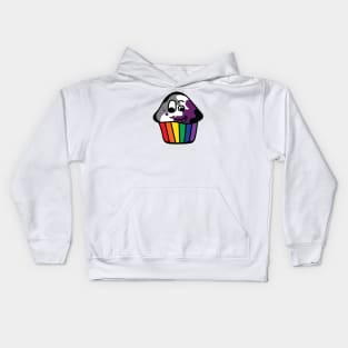 Asexual Pride Rainbow Cupcake Kids Hoodie